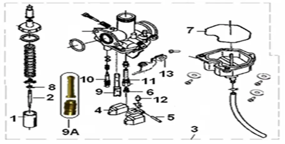 E18_1 - CONJUNTO DE CARBURADOR (para 125cc)