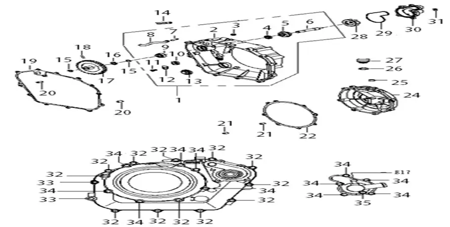E10 - TAPA DEL CÁRTER DERECHO-TAPA DE LA BOMBA DE AGUA