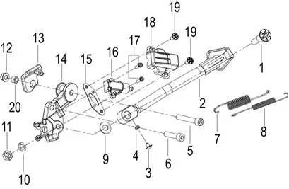 Benelli 502 C Cruiser E4  58700P250001  CABALLETE LATERAL
