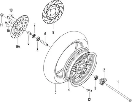 F03 CONJUNTO DE RUEDA DELANTERA