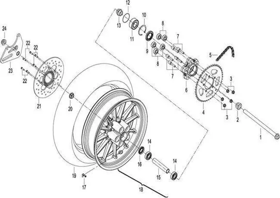 F09 CONJUNTO DE RUEDA TRASERA