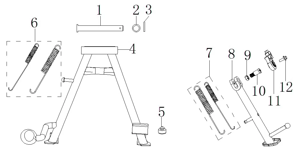 F12 - Caballete central, caballete lateral