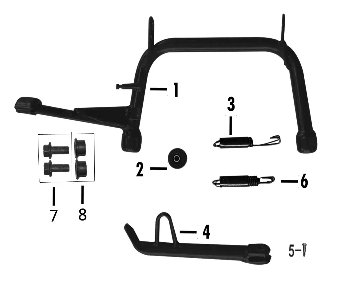 F04 - Caballete central, caballete lateral