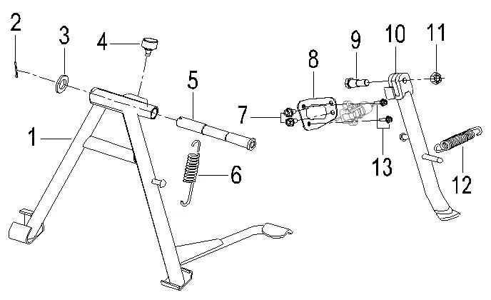 F13 - Caballete central, caballete lateral