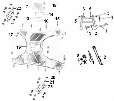 F17 - Caballete central, caballete lateral